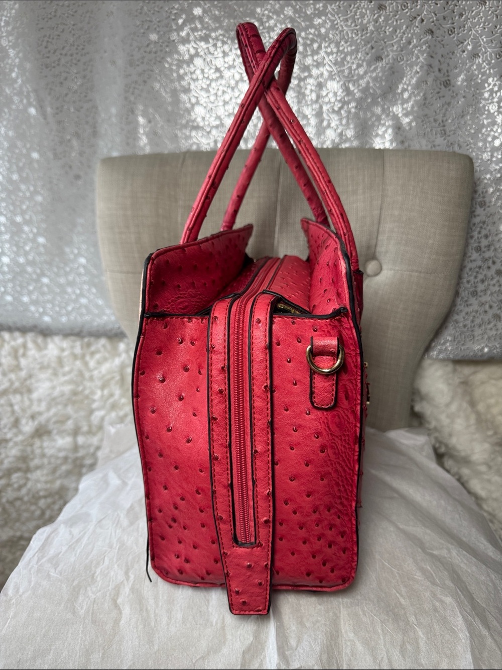 kate spade Pink, Red & Silver Striped Leather Tote - Picture 4 of 7